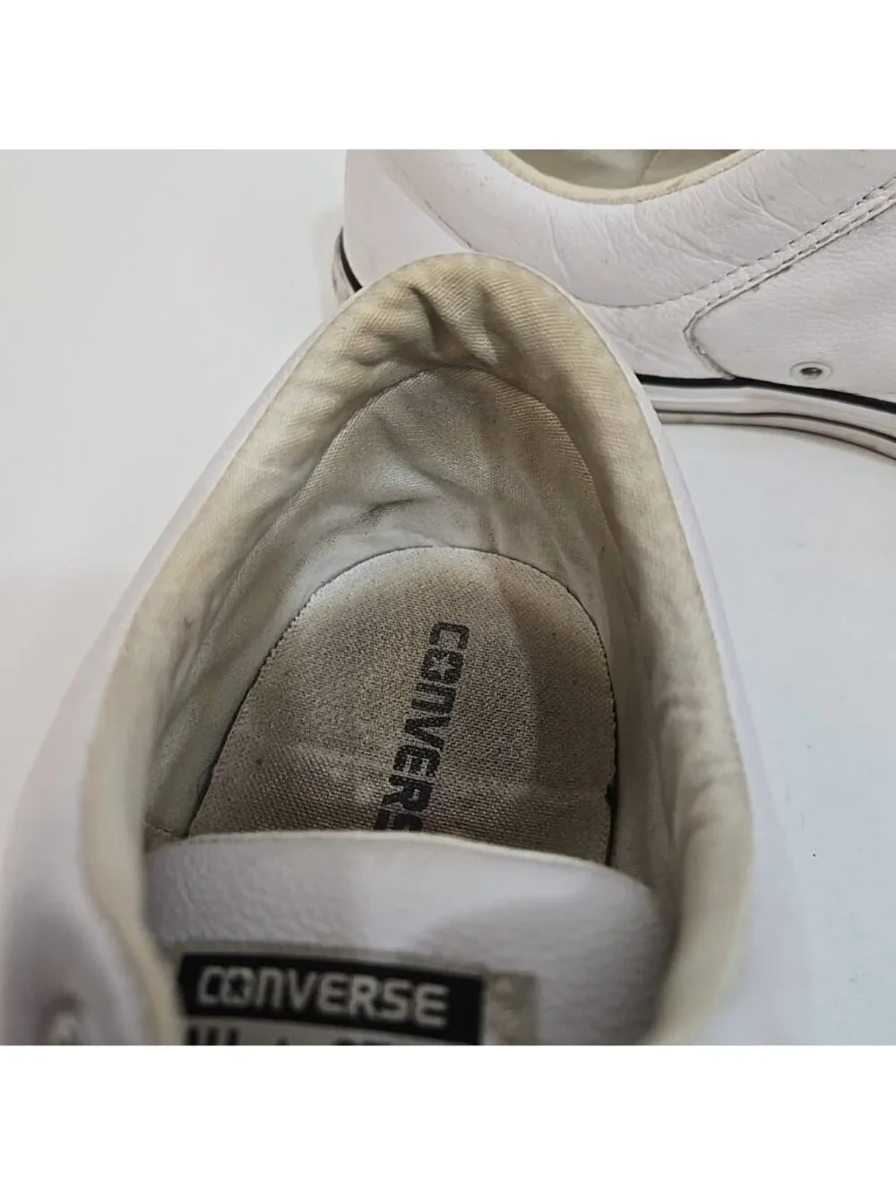 Converse All-Star Unisex White Ox Leather Low-Top Sneakers Size M 12 W 14 - Picture 11 of 16